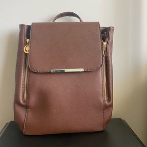 Brown leather backpack